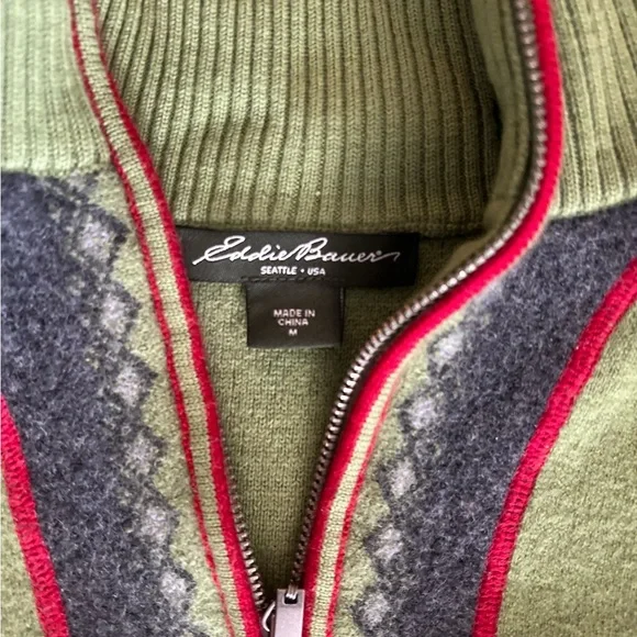 Eddie Bauer (Med) Women’s Wool-Blend Swiss style Zip-Up Sweater - Picture 5 of 5